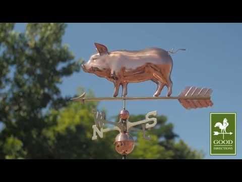 Good Directions 9550P Country Pig Weathervane - Polished Copper