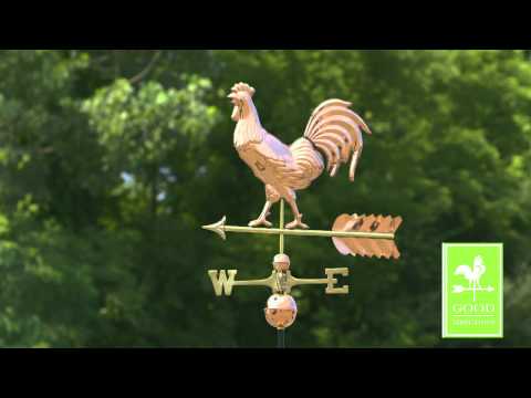 Good Directions 953P Smithsonian Rooster Weathervane - Polished Copper