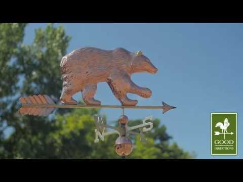 Good Directions 695PA Bear with Arrow Weathervane - Polished Copper