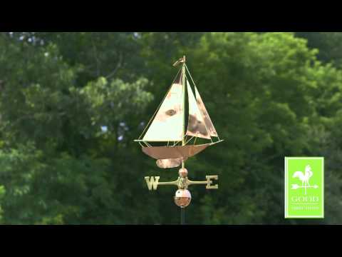 Good Directions 909P Racing Sloop Weathervane - Polished Copper