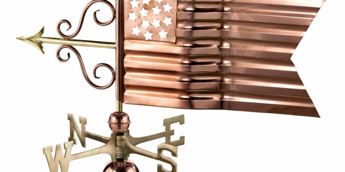 667P american flag weathervane polished copper