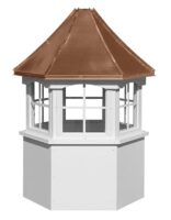 hexagonal cupola with windows and concave copper roof