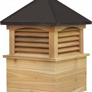 cedar cupola with straight aluminum roof