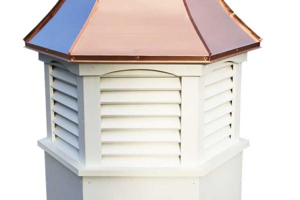hexagonal vinyl copper cupola roof with louvers