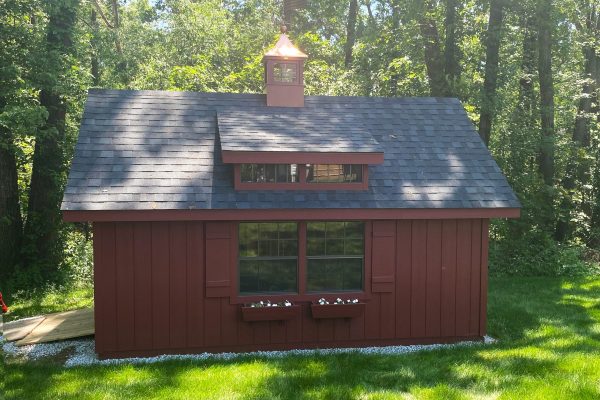copper roof cupola on a shed