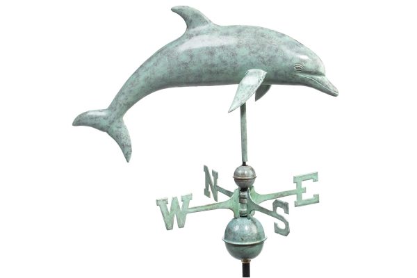 dolphin blue verde copper weathervane 2