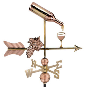 Wine Bottle Weathervane - Pure Copper