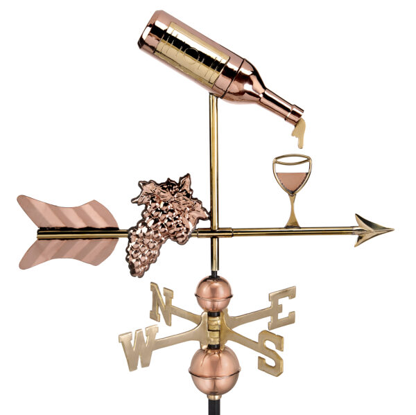 Wine Bottle Weathervane - Pure Copper