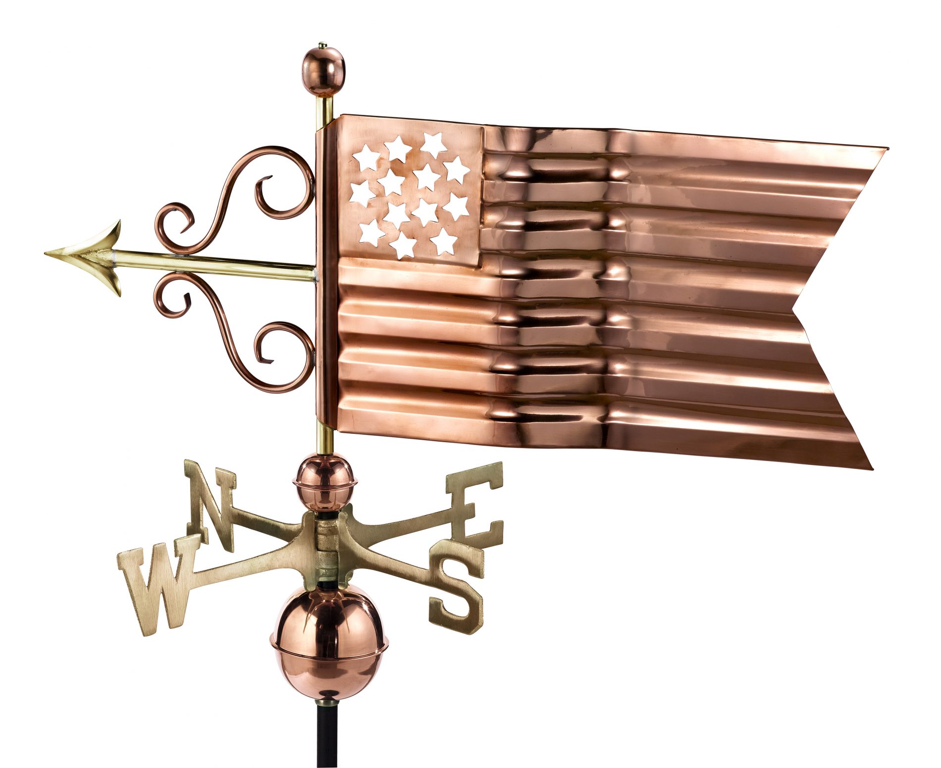 American Flag Weathervane — Pure Coppers! Only 233.75 Cupolas 'n More