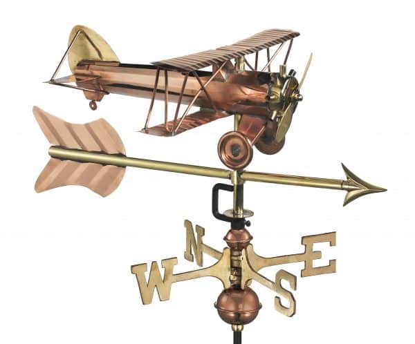 8812par biplane with arrow cottage weathervane pure copper