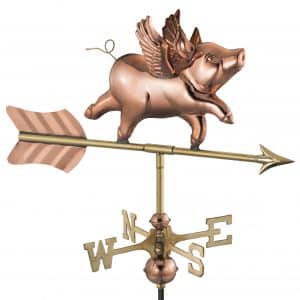 8840pr flying pig cottage weathervane pure copper