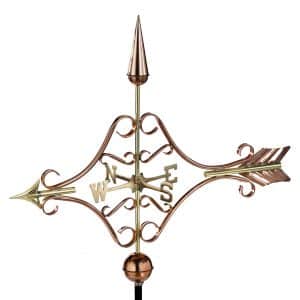 9642P victorian arrow weathervane polished copper