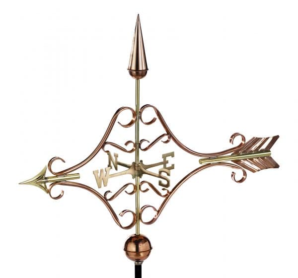 9642P victorian arrow weathervane polished copper